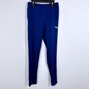 PUMA Kids Girls Blue Training Pants Athletic Leggings Size L (12-14) Soccer Gym